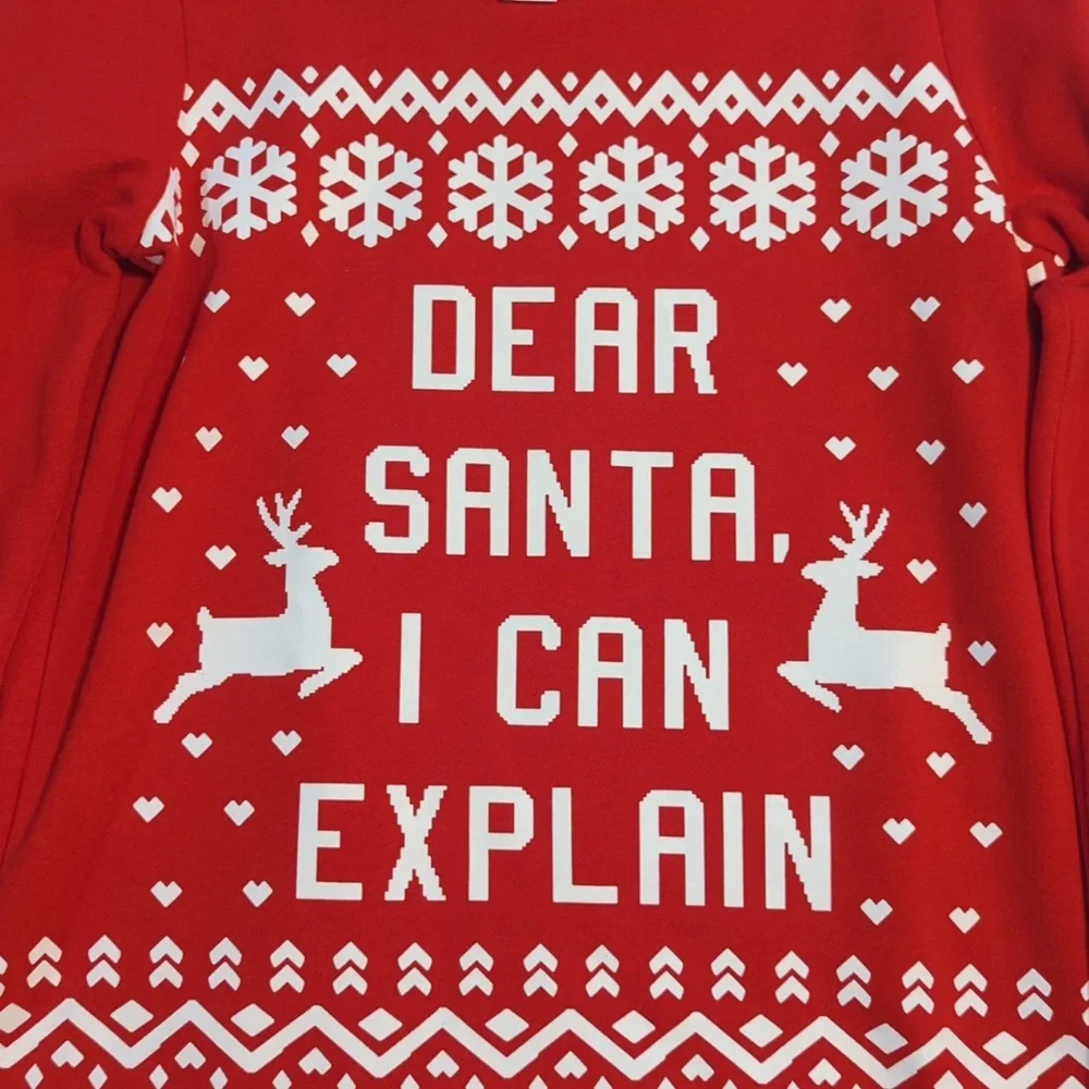 Carters  Red sz 14 Dear Santa I Can Explain Christmas Sweatshirt Boys Girls 652